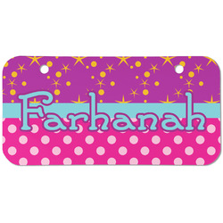 Sparkle & Dots Mini/Bicycle License Plate (2 Holes) (Personalized)