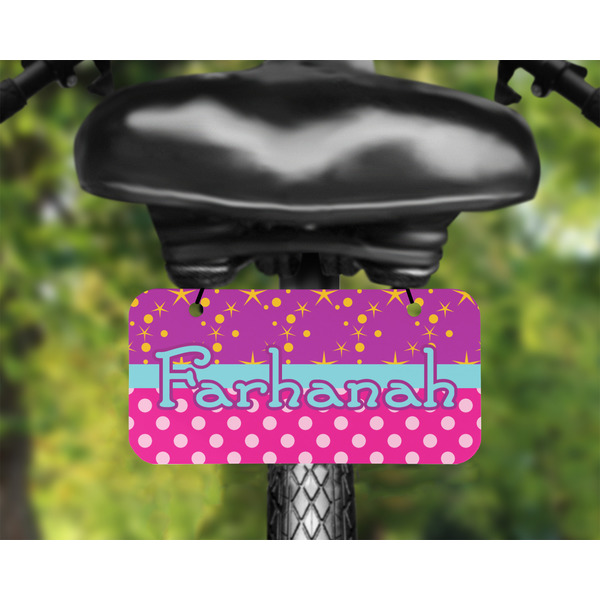 Sparkle & Dots Mini License Plate on Bicycle - LIFESTYLE Two holes
