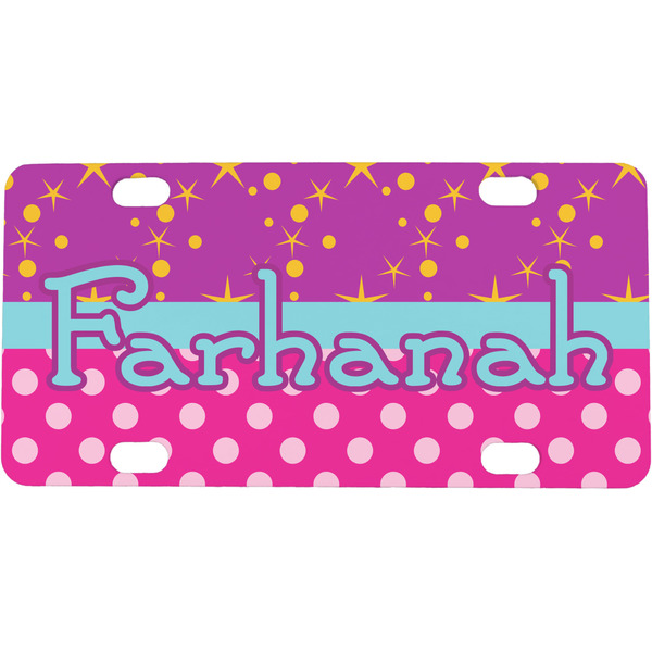 Custom Sparkle & Dots Mini/Bicycle License Plate (Personalized)