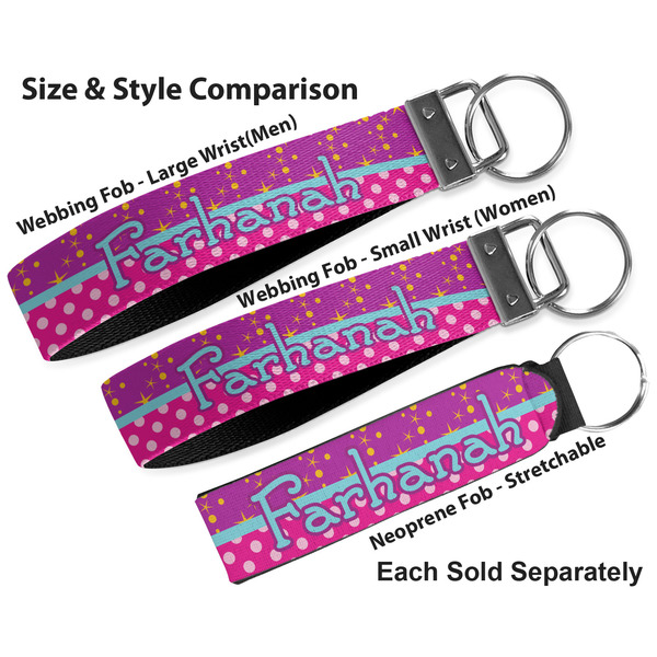 Sparkle & Dots Multiple Key Ring comparison sizes