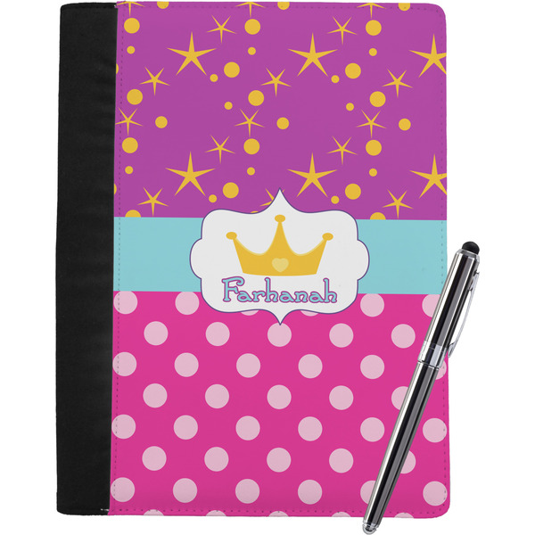 Custom Sparkle & Dots Notebook Padfolio - Large w/ Name or Text