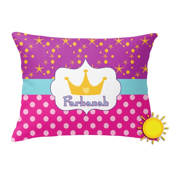 Custom Sparkle & Dots Outdoor Throw Pillow (Rectangular) (Personalized)