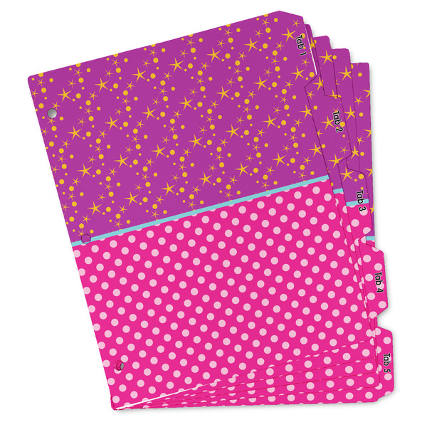 Custom Sparkle & Dots Binder Tab Divider Set (Personalized)