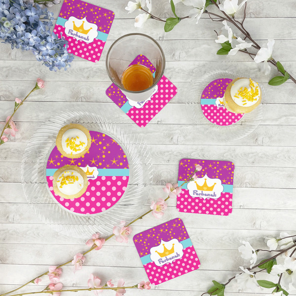 Sparkle & Dots Paper Coasters - In Context