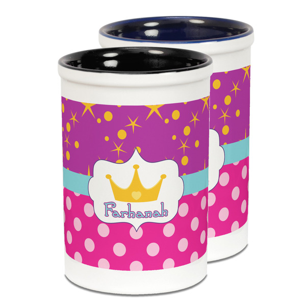Custom Sparkle & Dots Ceramic Pencil Holder - Large