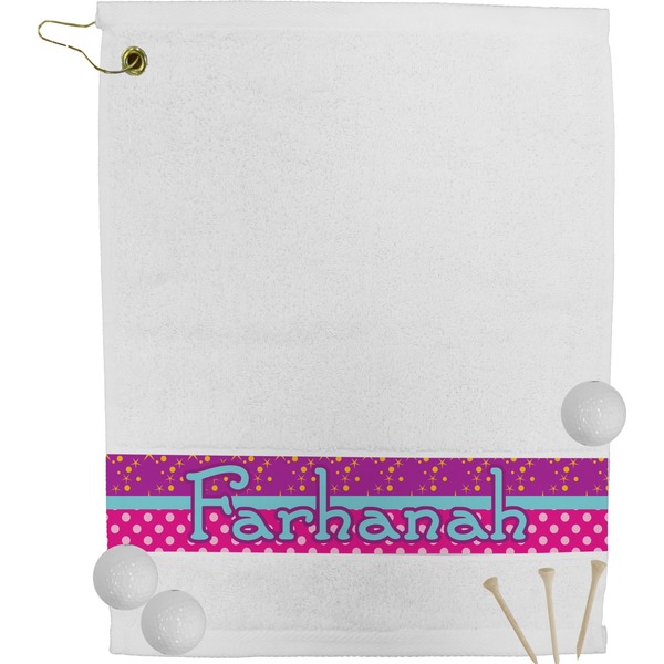 Custom Sparkle & Dots Golf Bag Towel (Personalized)