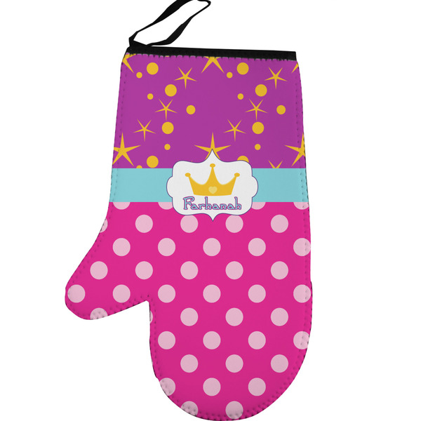 Sparkle & Dots Personalized Oven Mitt - Left