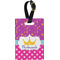 Sparkle & Dots Plastic Luggage Tag - Rectangular w/ Name or Text