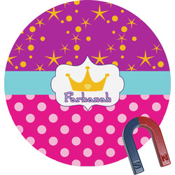 Sparkle & Dots Round Fridge Magnet (Personalized)