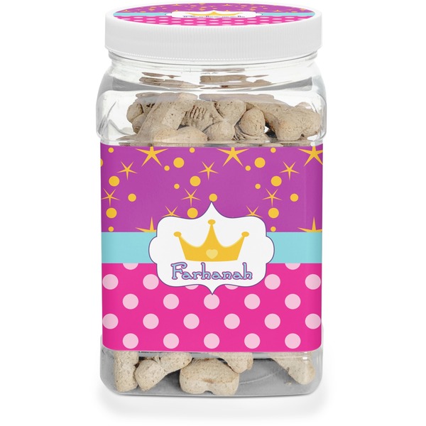 Custom Sparkle & Dots Dog Treat Jar (Personalized)