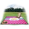 Sparkle & Dots Picnic Blanket - with Basket Hat and Book - in Use