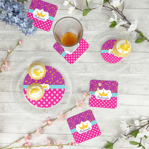 Sparkle & Dots Plastic Party Appetizer & Dessert Plates - In Context