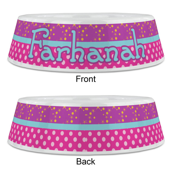 Sparkle & Dots Plastic Pet Bowls - Large - APPROVAL