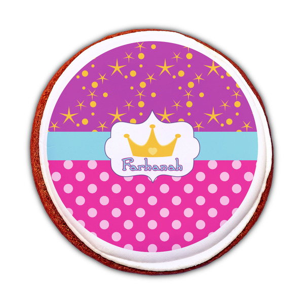 Sparkle & Dots Printed Icing Circle - Medium - On Cookie