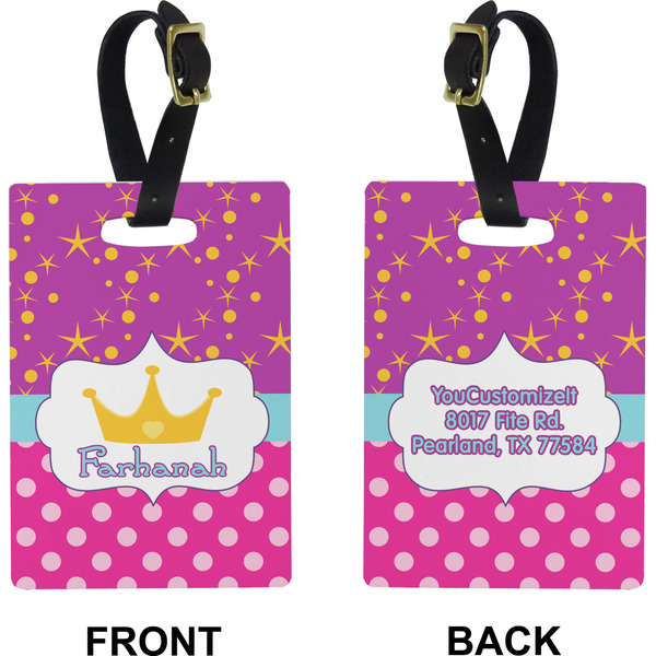 Sparkle & Dots Rectangle Luggage Tag (Front + Back)