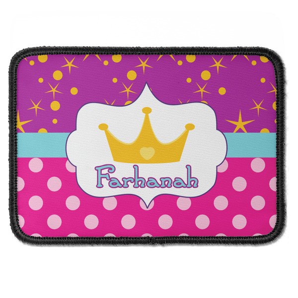 Custom Sparkle & Dots Iron On Rectangle Patch w/ Name or Text