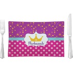 Sparkle & Dots Glass Rectangular Lunch / Dinner Plate w/ Name or Text