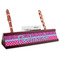 Sparkle & Dots Red Mahogany Nameplates with Business Card Holder - Angle