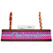 Sparkle & Dots Red Mahogany Nameplates with Business Card Holder - Straight