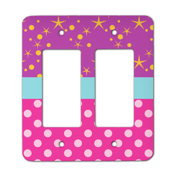 Custom Sparkle & Dots Rocker Style Light Switch Cover - Two Switch
