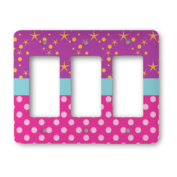 Sparkle & Dots Rocker Style Light Switch Cover - Three Switch
