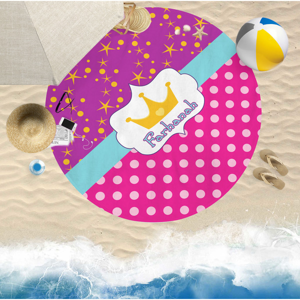 Sparkle & Dots Round Beach Towel Lifestyle