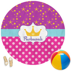 Sparkle & Dots Round Beach Towel (Personalized)