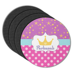 Sparkle & Dots Round Rubber Backed Coasters - Set of 4 (Personalized)