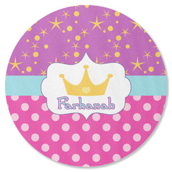 Sparkle & Dots Round Rubber Backed Coaster (Personalized)