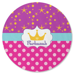 Sparkle & Dots Round Rubber Backed Coaster (Personalized)