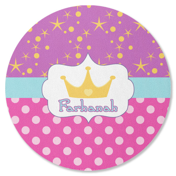 Custom Sparkle & Dots Round Rubber Backed Coaster (Personalized)