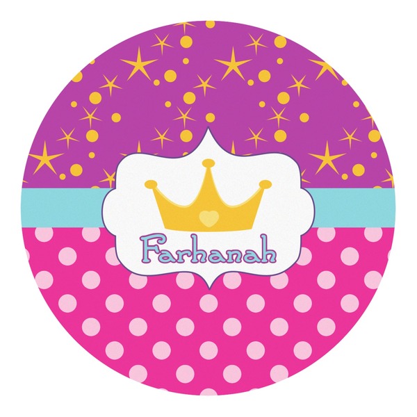 Custom Sparkle & Dots Round Decal - Large (Personalized)