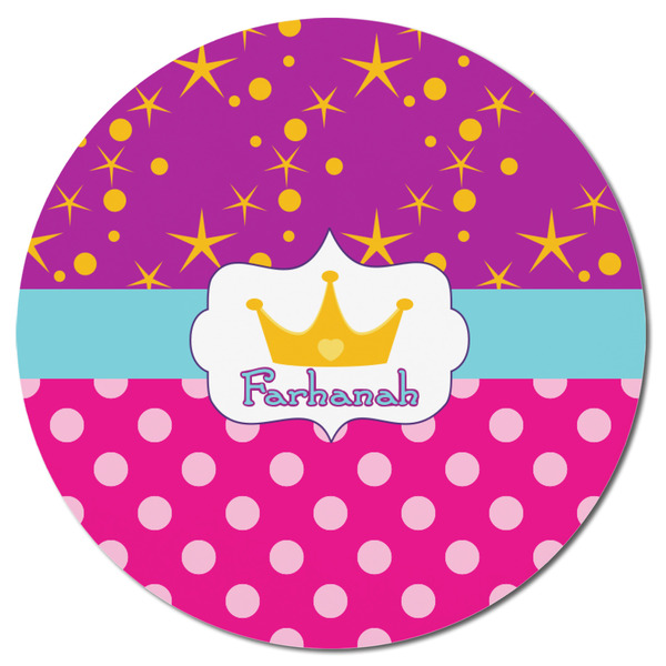 Sparkle & Dots Round Fridge Magnet - FRONT