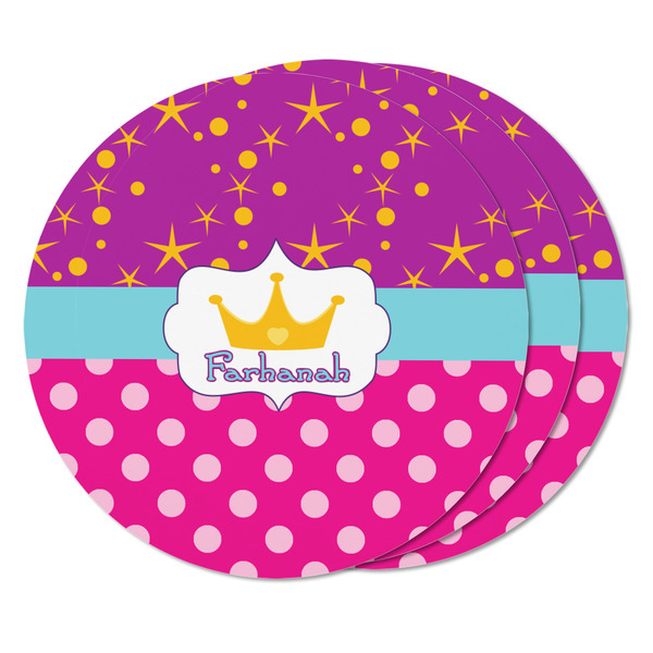 Sparkle & Dots Round Fridge Magnet - THREE