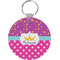 Sparkle & Dots Round Plastic Keychain (Personalized)