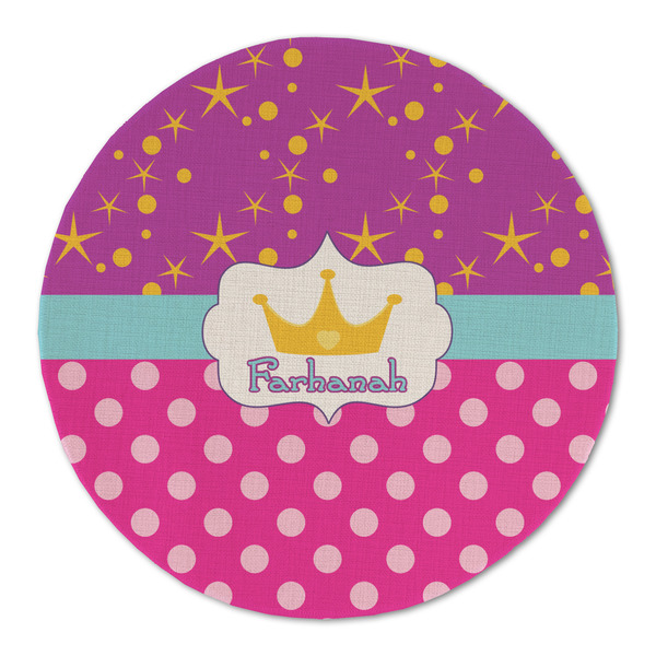 Sparkle & Dots Round Linen Placemats - FRONT (Double Sided)