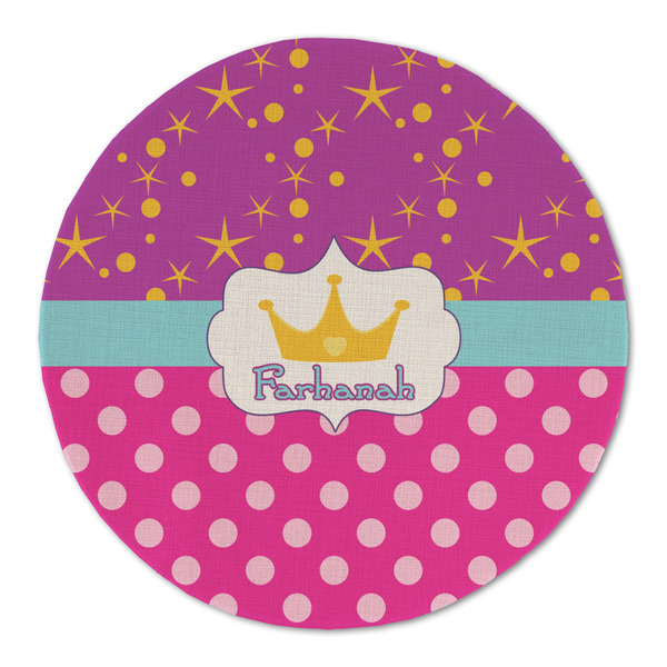 Sparkle & Dots Round Linen Placemats - FRONT (Single Sided)