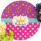 Sparkle & Dots Round Linen Placemats - Front (w flowers)