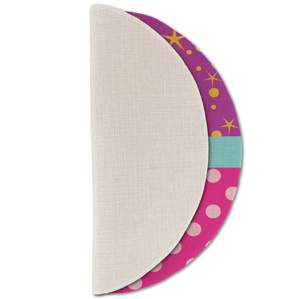 Sparkle & Dots Round Linen Placemats - HALF FOLDED (single sided)