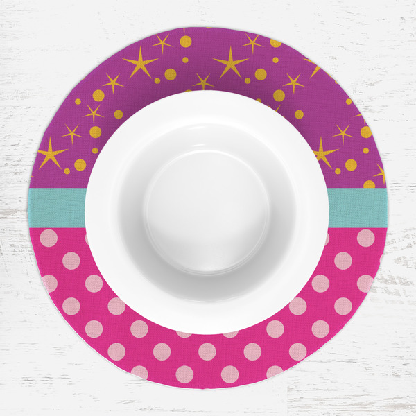 Sparkle & Dots Round Linen Placemats - LIFESTYLE (single)