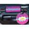 Sparkle & Dots Round Luggage Tag & Handle Wrap - In Context