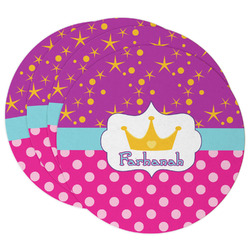 Sparkle & Dots Round Paper Coasters w/ Name or Text