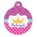 Sparkle & Dots Round Pet ID Tag (Personalized)
