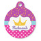 Sparkle & Dots Round Pet ID Tag - Large - Front