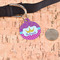 Sparkle & Dots Round Pet ID Tag - Large - In Context