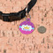 Sparkle & Dots Round Pet ID Tag - Small - In Context