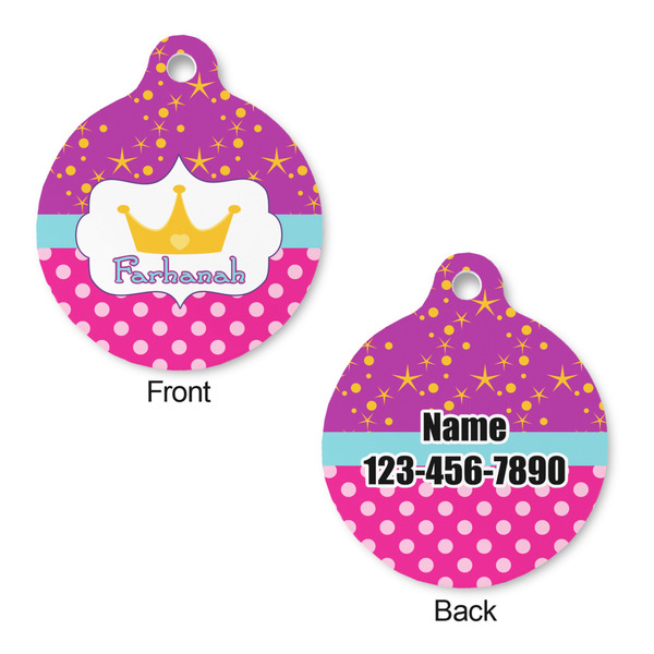 Sparkle & Dots Round Pet Tag - Front & Back