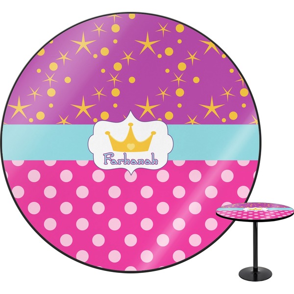 Custom Sparkle & Dots Round Table - 24" (Personalized)