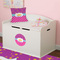 Sparkle & Dots Round Wall Decal on Toy Chest