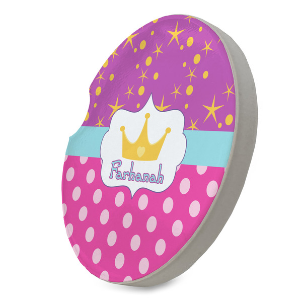 Sparkle & Dots Sandstone Car Coaster - STANDING ANGLE